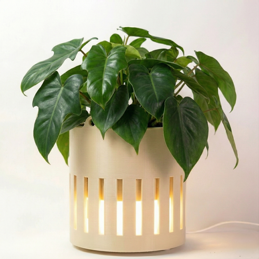 FloraDesk - גוף תאורה שולחני עם עציץ מובנה